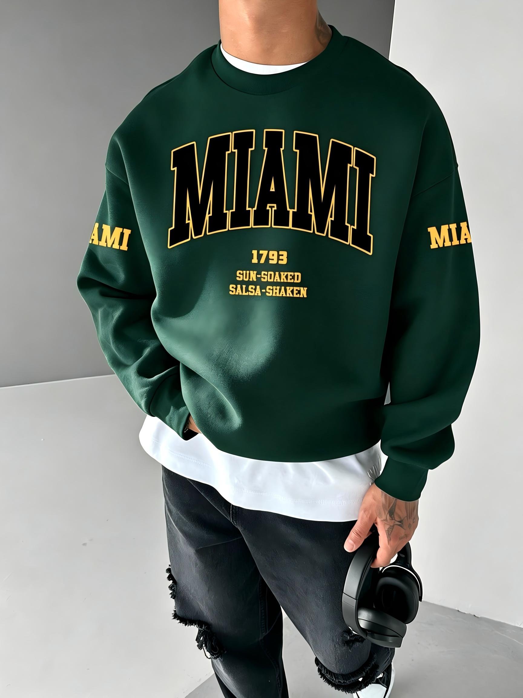 Street Fashion In Milan - ファッションメンズ 1793 秋冬レトロミラノプリントマイクロ弾性快適なラウンドネック長袖 Tシャツアウトドアストリートトップ