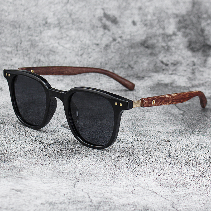 Street Fashion Glasses - トレンディな男性ヴィンテージ木製フレームサングラスクラシックブランドサングラス夏旅行レンズ運転用アイウェア男性/女性用