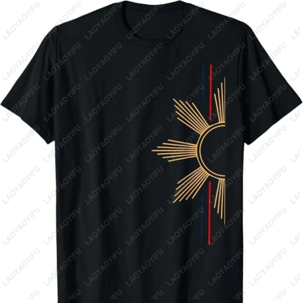 Street Fashion Philippines - ミニマリストフィリピン太陽 Tシャツフィリピングラフィックシンプルなプリント Tシャツ女性男性服カジュアルストリートファッショントップス