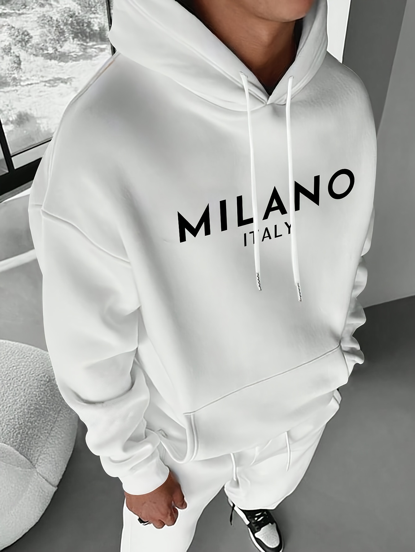 Street Fashion In Milan - ミラノレター男性女性パーカープルオーバーアウトドアストリートカジュアルスポーツファッショントレンディ人気秋/冬スウェットシャツトップ衣類