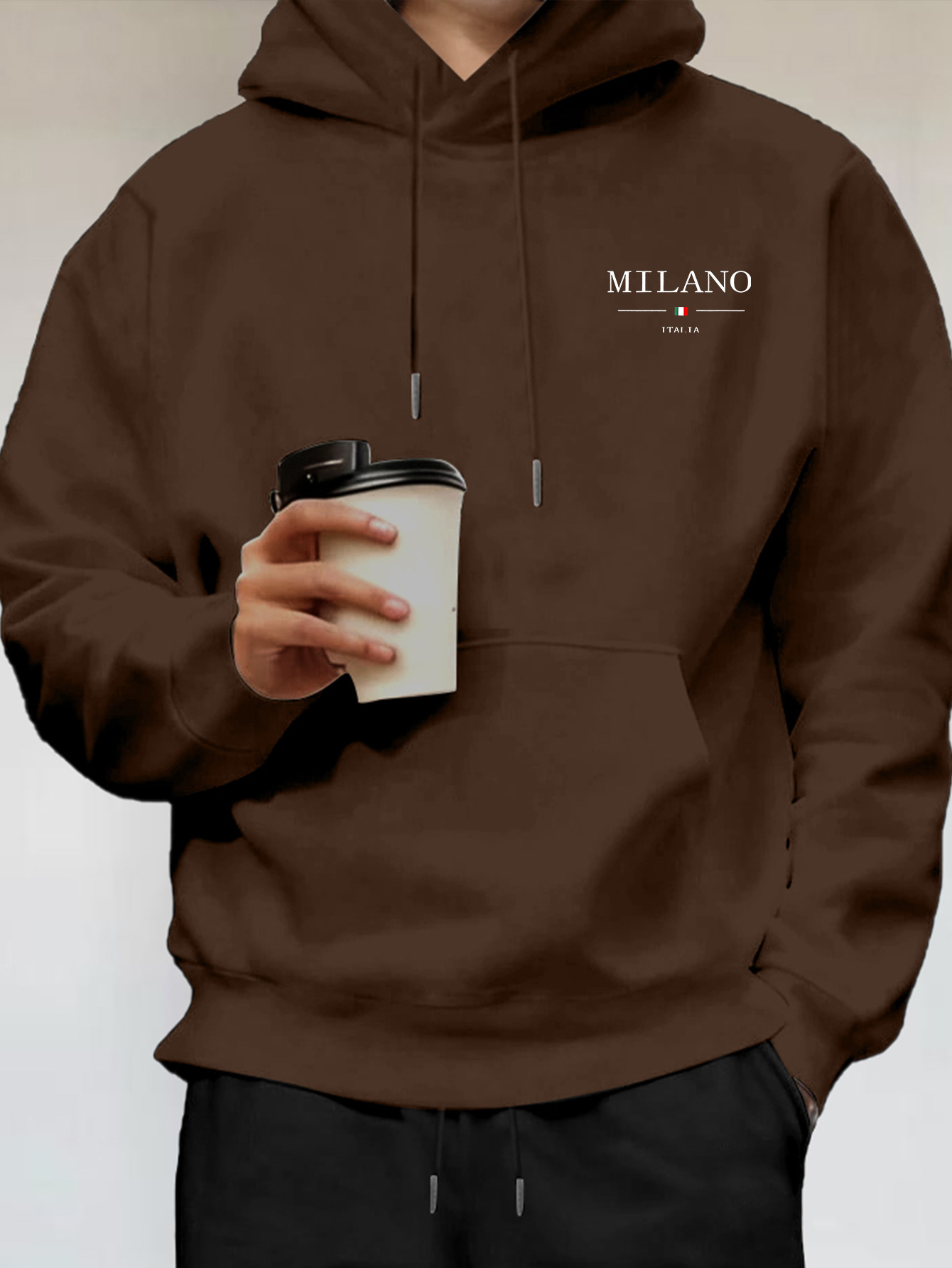 ミニマリストファッション ミラノレタープリント メンズフーデ - Street Fashion In Milan のレビューと価格