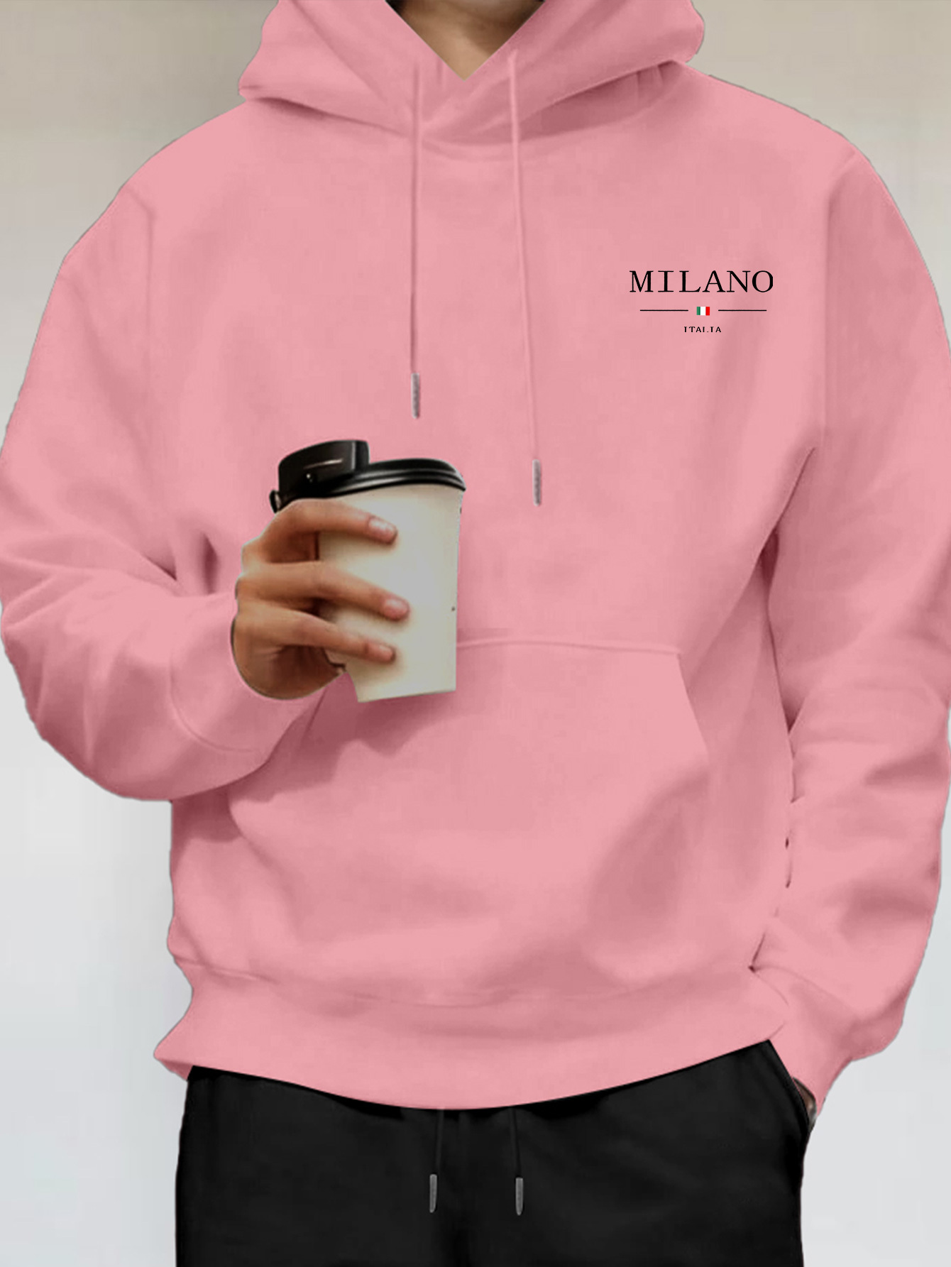 ミニマリストファッション ミラノレタープリント メンズフーデ - Street Fashion In Milan のレビューと価格