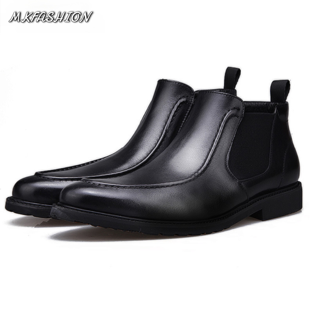 ファッション快適アンクルブーツ メンズ ソフトレザー ラバー - Street Fashion Online のレビューと価格
