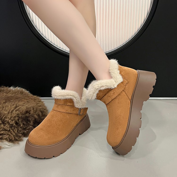 冬のファッション厚底レディーススノーブーツベルトバックル新ス - Street Fashion Online のレビューと価格