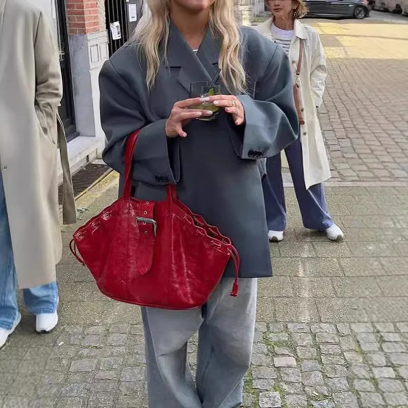 ファッションブレザーコート女性長袖ラペルサイドボタンスーツジ - Street Fashion Taiwan のレビューと価格