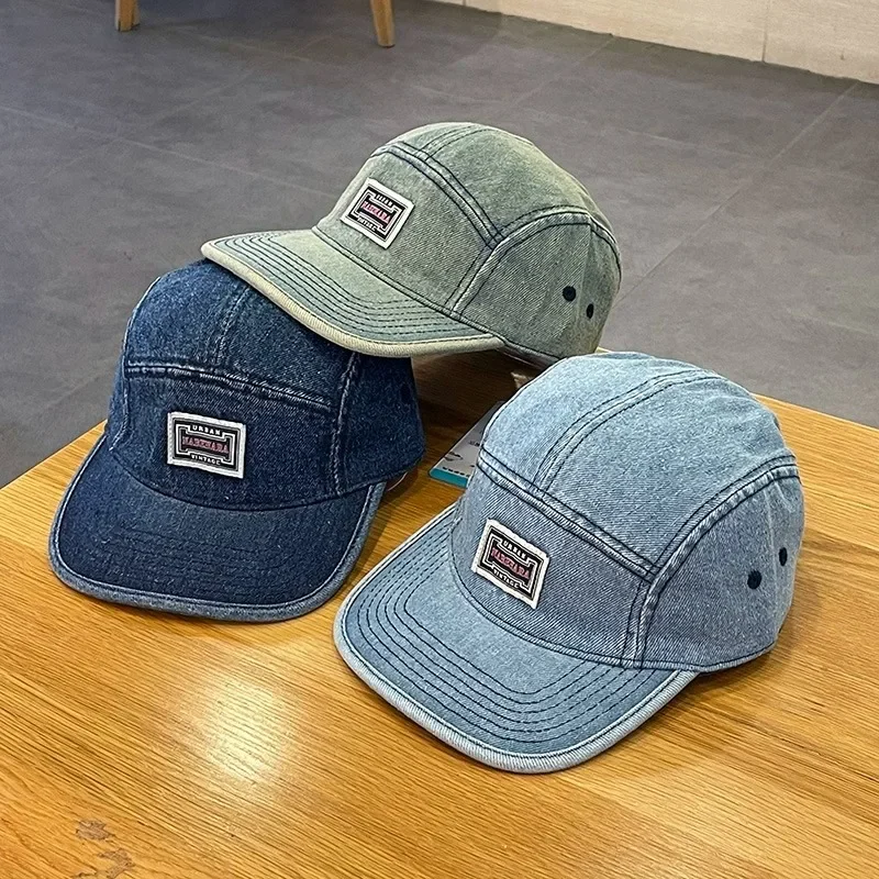 ヴィンテージフラットブリムデニムベースボールキャップ 男女兼 - Corduroy Cap 5 Panel のレビューと価格