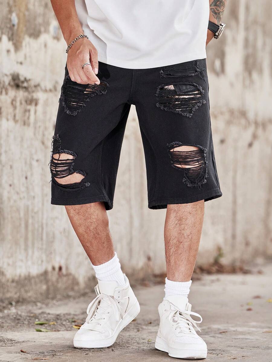 マンフィニティオム メンズカジュアル ダメージ加工 ワイドレ - Distressed Jean Rip のレビューと価格