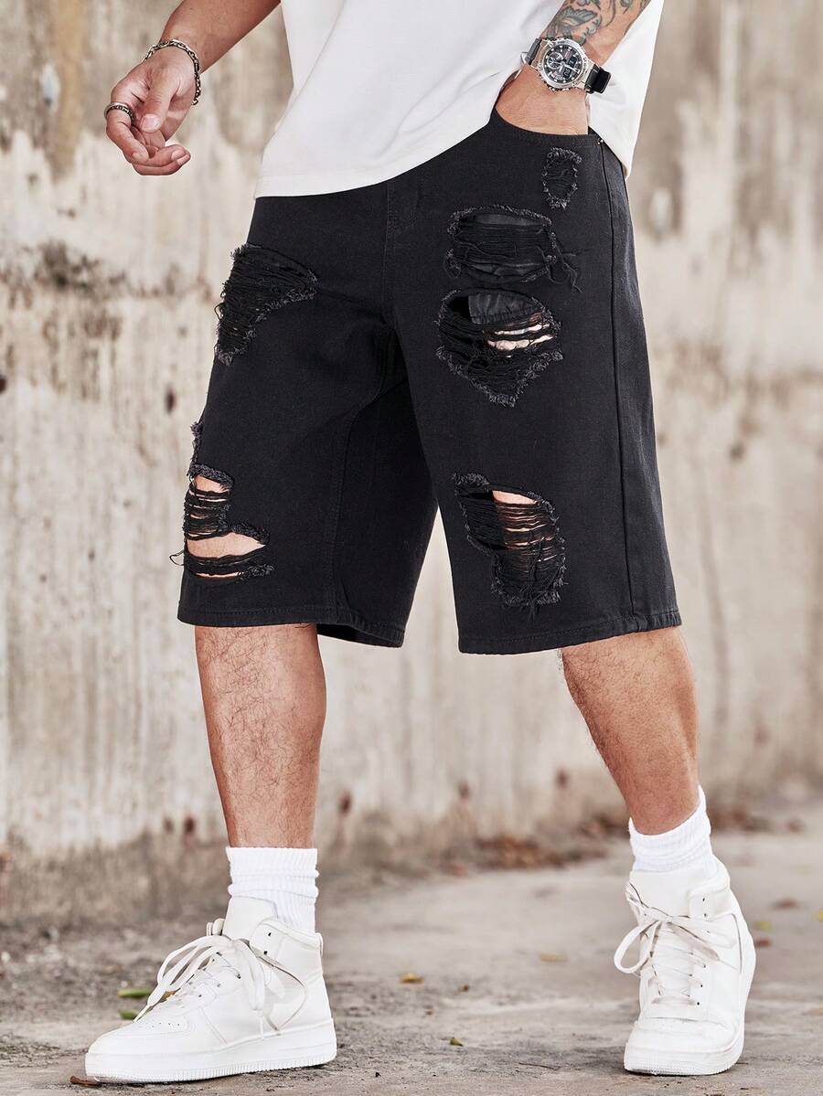 マンフィニティオム メンズカジュアル ダメージ加工 ワイドレ - Distressed Jean Rip のレビューと価格