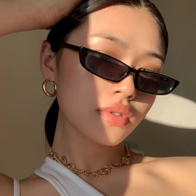 小さな長方形サングラスファッション女性レトロ小さなフレームサ - Street Fashion Glasses のレビューと価格