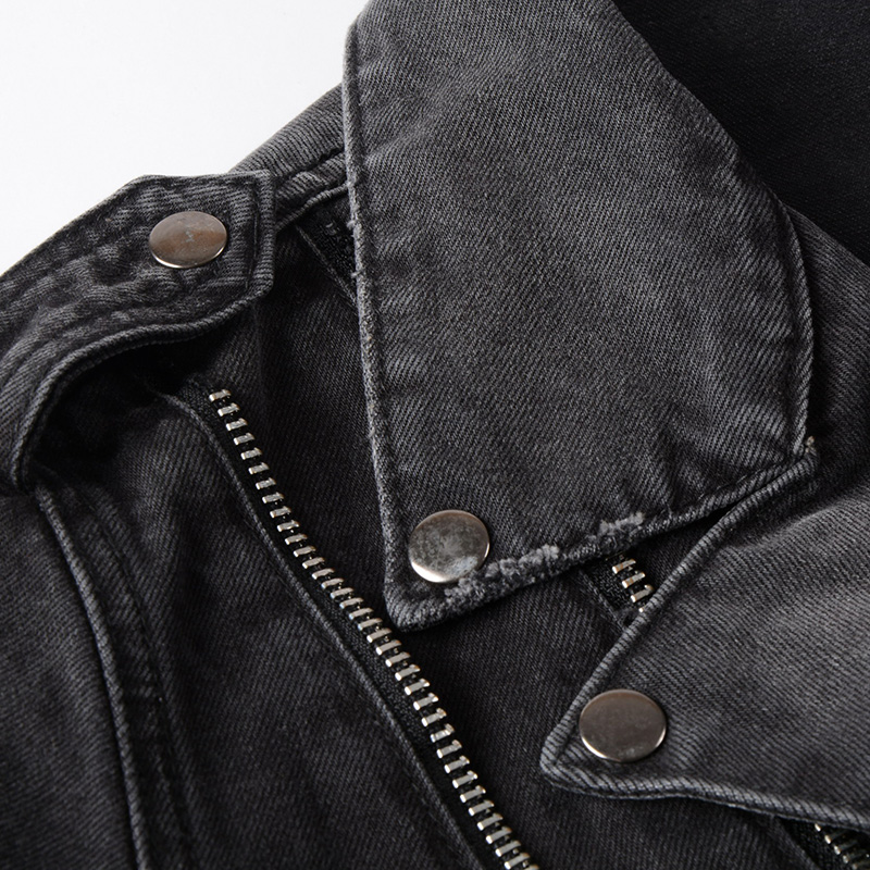 Sokotoo男性のジッパー黒デニムジャンバイカーチェーンジ - Distressed Jean Rip のレビューと価格