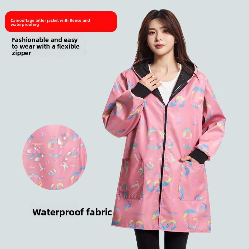 プラスサイズレインコートジャケット厚手フリース長袖ストリート - Street Fashion Vendors のレビューと価格